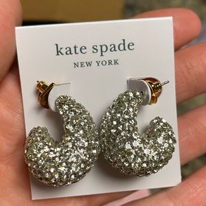 🎁 NWT Kate Spade Clear Stone & Resin Hoop Earrings 🎁